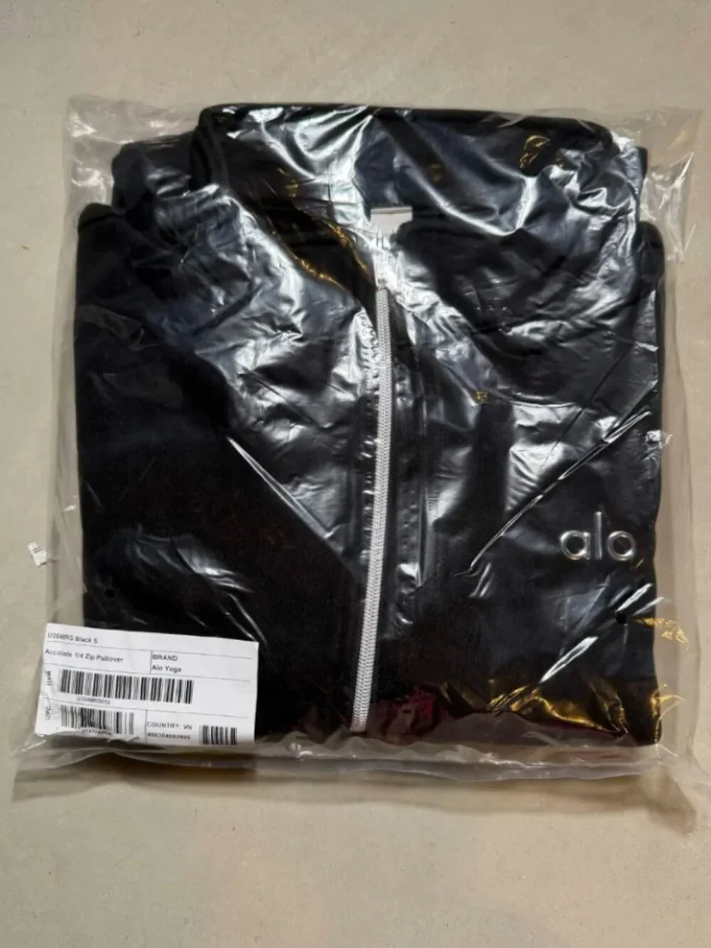 ALO Accolade Quarter-Zip Pullover Black Size XS-Medium NWT